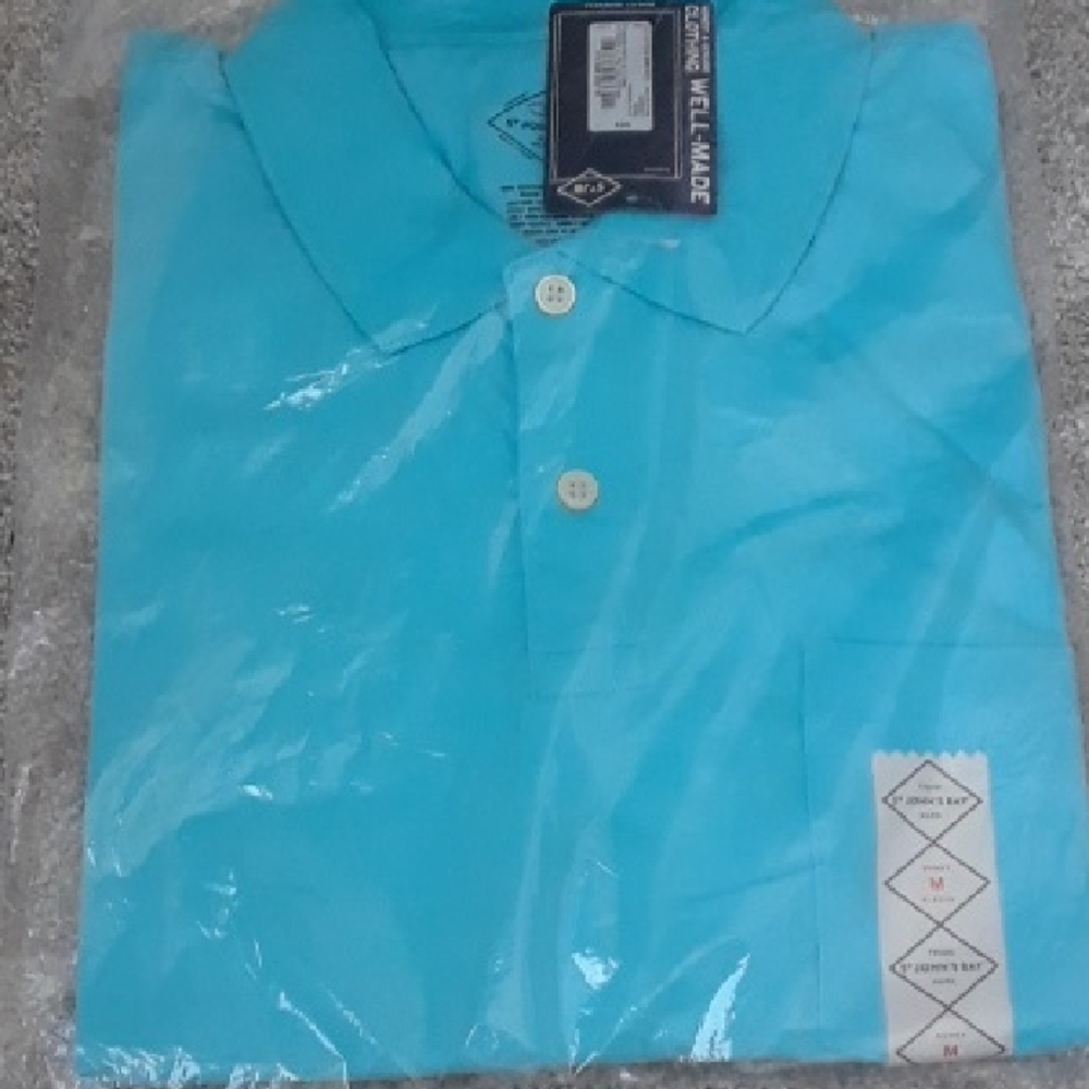 St. John's Bay Blue Polo Shirt Classic Cotton Blend